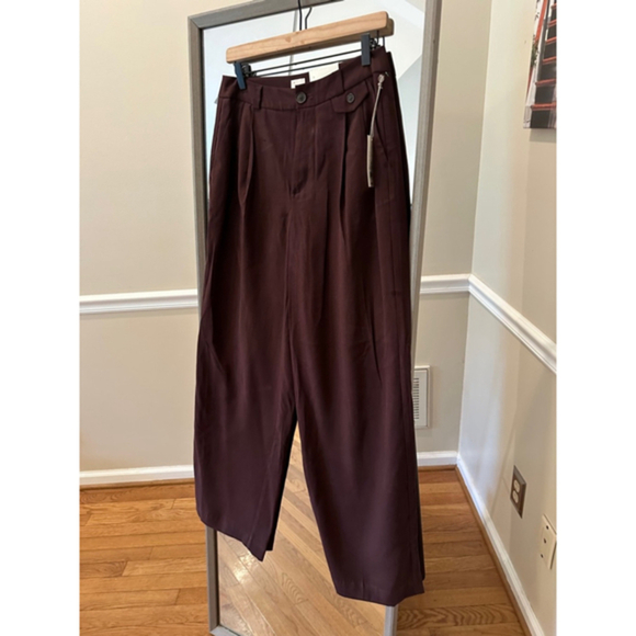 Women's A New Day Wide Leg Pants Burgundy Size 4R - Picture 1 of 5